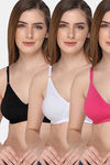 Intimacy Double layered Non Padded Non Wired Medium Coverage Everday T-shirt Bra (Pack of 3) - Multicolor — thumbnail 1